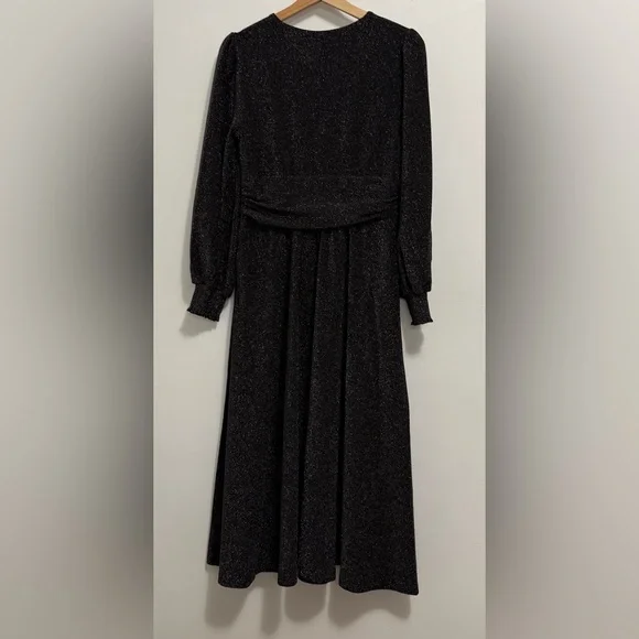 Boden Daphne Metallic Midi Dress in Black - Picture 11 of 12